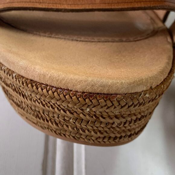 UGG Melinda Brown Leather Wedge Platforms Sandals - Picture 9 of 12